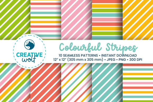 Download Bold Colorful Stripes Seamless Patterns - Pattern Collection