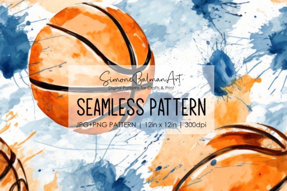 Download Basketball Watercolor Seamless Pattern - Pattern Collection