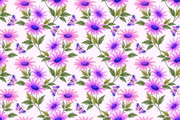 Download Pink Flowers with Green Leaf Pattern. - Pattern Collection