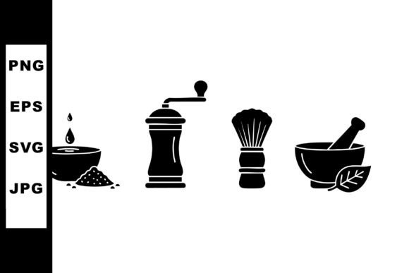 Download Spice Grinder &amp; Herb Brush Icons - Premium Resources