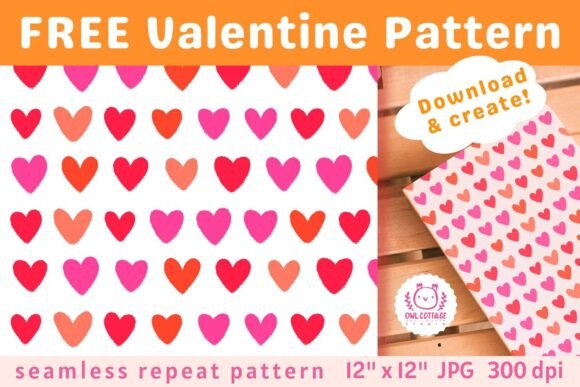 Download FREE Valentine Hearts Seamless Pattern - Pattern Collection