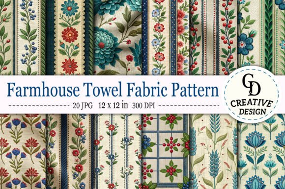 Download Farmhouse Towel Fabric Pattern - Pattern Collection