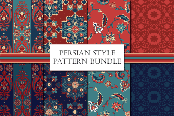 Download Persian Pattern Pack - Red and Blue - Pattern Collection