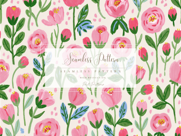 Download Pink Rosebud Seamless Pattern PNG with Background - Pattern Collection