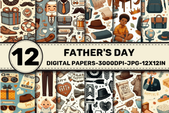 Download Father's Day Pattern Digital Papers - Pattern Collection