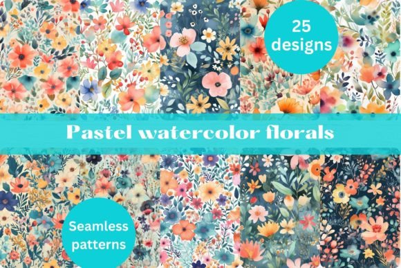 Download Watercolor Flowers Repeating Pattern - Pattern Collection