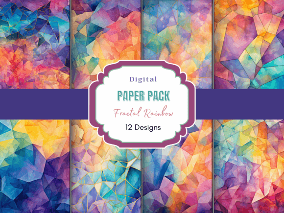 Download Fractal Rainbow Pattern Digital Paper - Pattern Collection