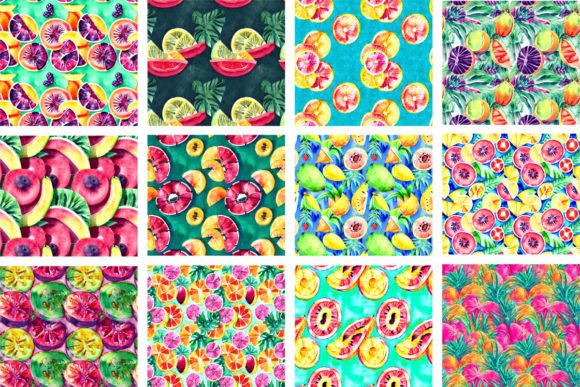 Download Summer Fruit Watercolor Seamless Pattern - Pattern Collection