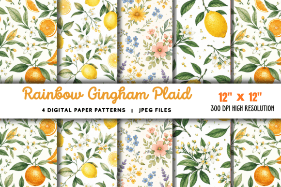 Download Rainbow Gingham Plaid Digital Pattern - Pattern Collection