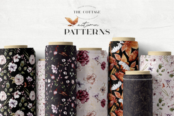 Download Watercolor Autumn 30 Seamless Patterns - Pattern Collection
