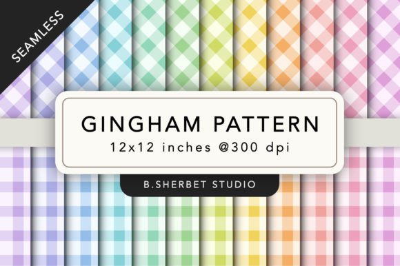 Download Rainbow Gingham Pattern Digital Papers - Pattern Collection