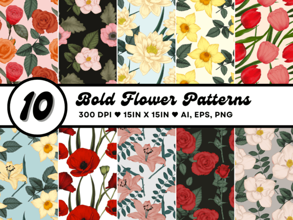 Download Bold Flower Patterns - Pattern Collection