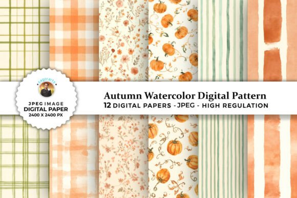 Download Autumn Watercolor Digital Patterns - Pattern Collection
