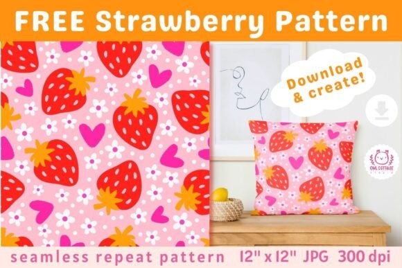 Download FREE Strawberry Seamless Pattern - Pattern Collection