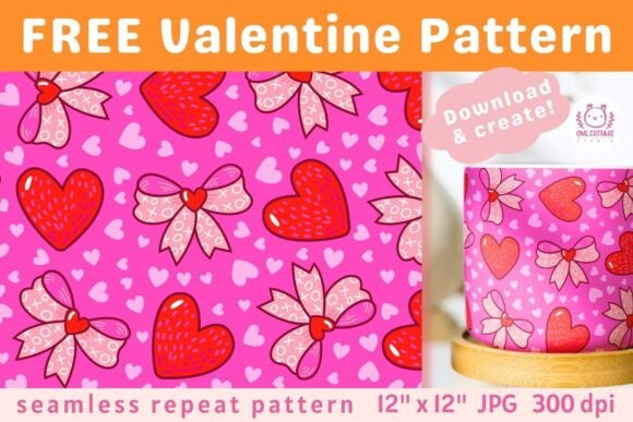 Download FREE Valentine Coquette Seamless Pattern - Pattern Collection