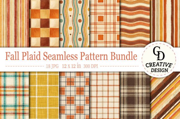 Download Fall Plaid Seamless Pattern Bundle - Pattern Collection