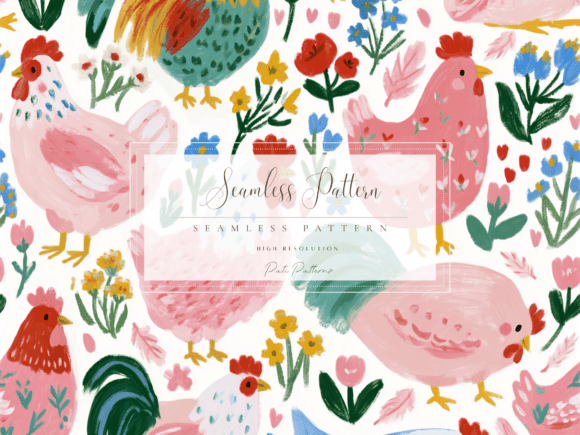 Download Whimsical Chicken Seamless Pattern PNG - Pattern Collection