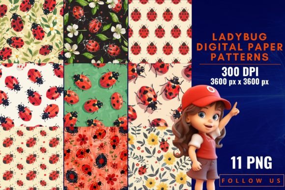 Download Ladybug Digital Paper Patterns - Pattern Collection