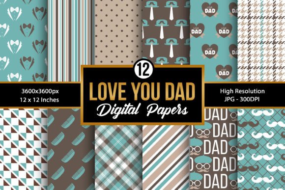 Download Father's Day Pattern, Dad Digital Papers - Pattern Collection