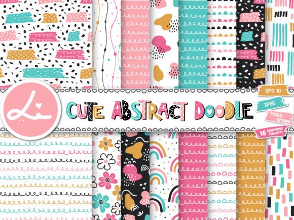Download Cute Abstract Doodle Pattern Pack - Pattern Collection