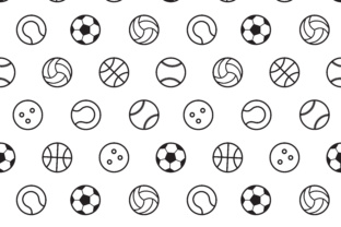 Download Sports Ball Outline Seamless Pattern - Pattern Collection
