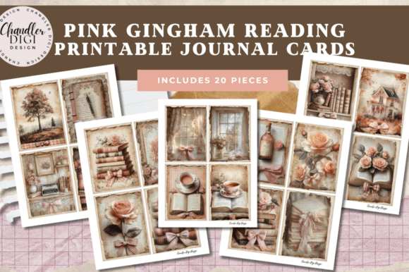 Download Pink Gingham Cozy Reader Journaling Card - Journaling Collection