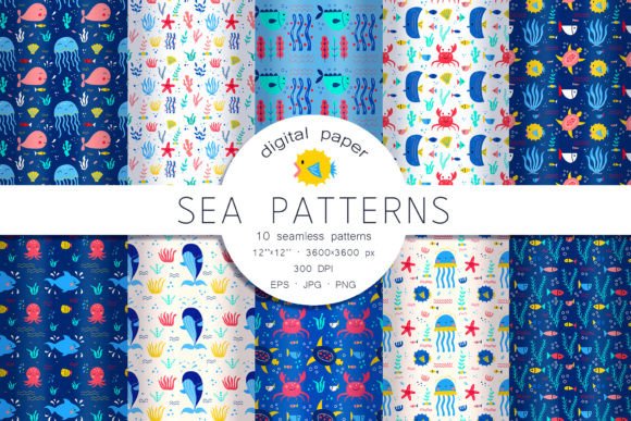 Download Sea Animals Patterns. Kids Patterns - Pattern Collection