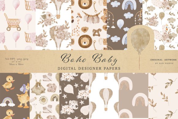 Download Boho Baby Watercolor Seamless Pattern - Pattern Collection