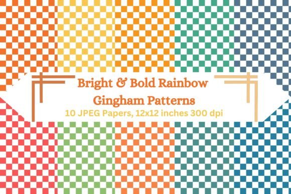 Download Bright &amp; Bold Rainbow Gingham Patterns - Pattern Collection
