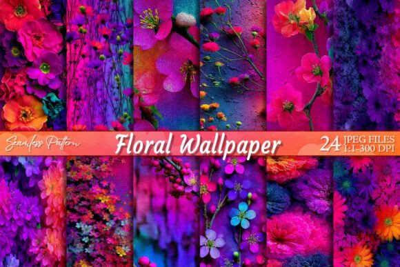 Download Neon Floral Wallpaper Seamless Pattern - Pattern Collection