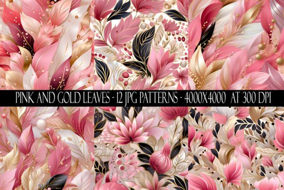 Download Pink and Gold Leaf Pattern - Pattern Collection