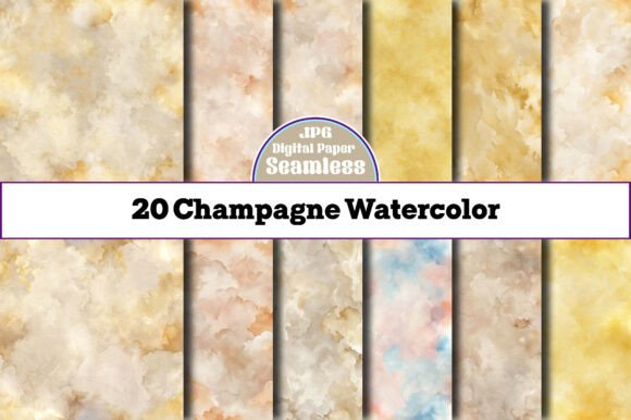 Download Champagne Watercolor Patterns - Pattern Collection