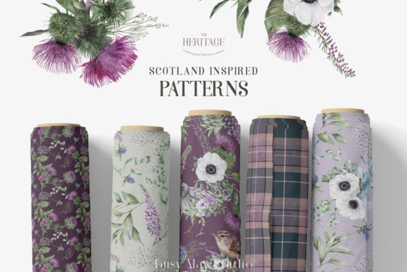 Download Scottish Seamless Patterns Floral Tartan - Pattern Collection