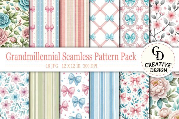 Download Grandmillennial Seamless Pattern Pack - Pattern Collection