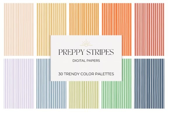 Download Preppy Stripes Pattern Digital Papers - Pattern Collection