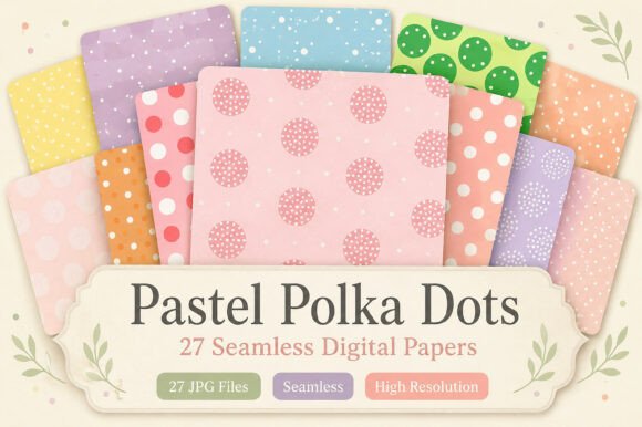 Download Pastel Polka Dots Seamless Pattern Set - Pattern Collection