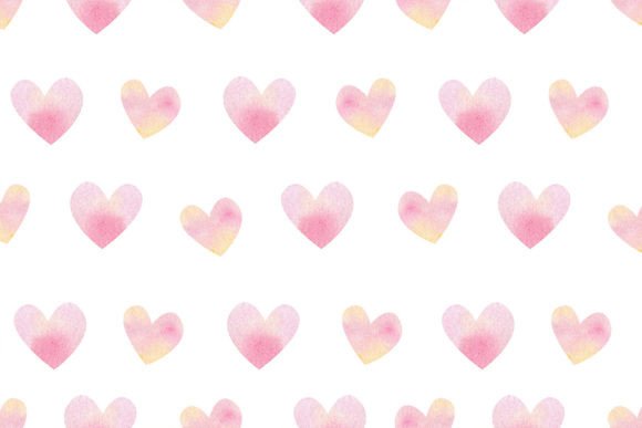 Download Watercolor Pink Hearts Seamless Pattern - Pattern Collection