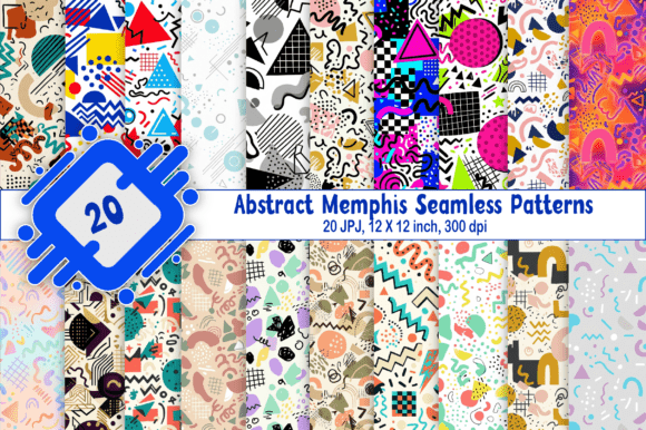 Download Abstract Memphis Seamless Patterns - Pattern Collection