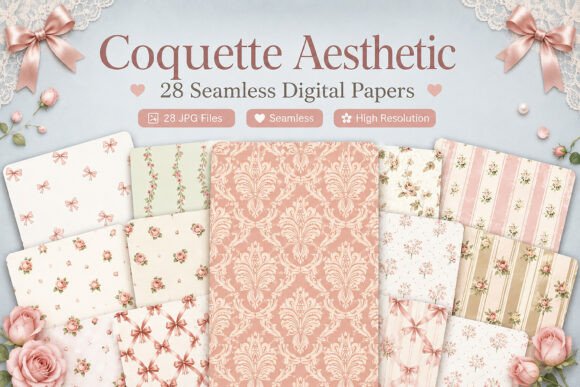 Download Coquette Aesthetic Seamless Patterns - Pattern Collection