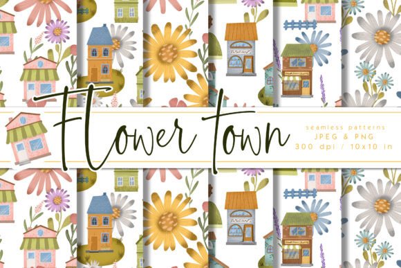 Download Flower Town Seamless Patterns - Pattern Collection