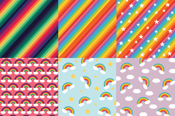 Download Rainbow Pattern Bundle, Digital Paper - Pattern Collection