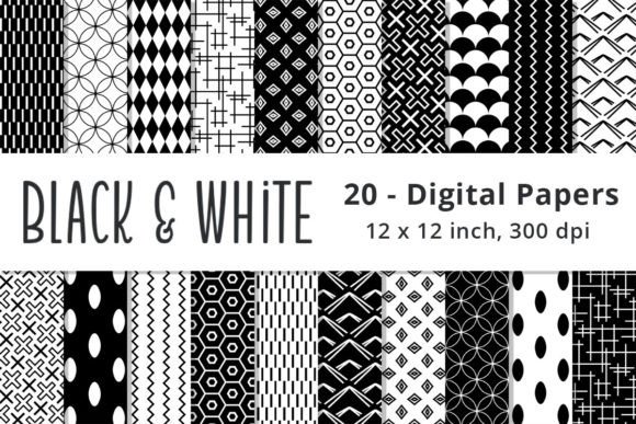 Download Black and White Scrapbooking Patterns - Pattern Collection