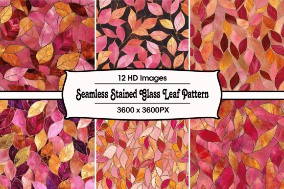 Download Seamless Stained Glass Leaf Pattern - Pattern Collection