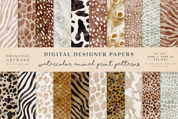 Download Animal Print Patterns Watercolor - Pattern Collection