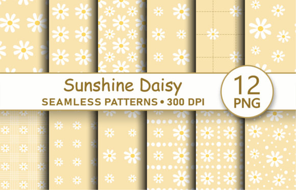 Download Sunshine Yellow Daisy Seamless Patterns - Pattern Collection
