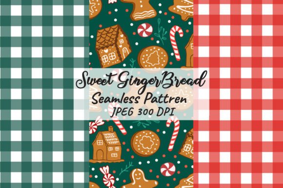 Download Gingham and Gingerbread Seamless Pattern - Pattern Collection