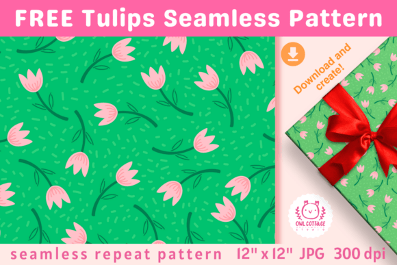 Download FREE Spring Tulips Seamless Pattern - Pattern Collection