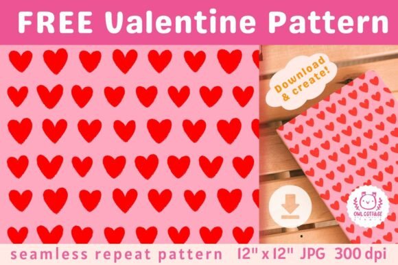 Download FREE Valentine Hearts Seamless Pattern - Pattern Collection