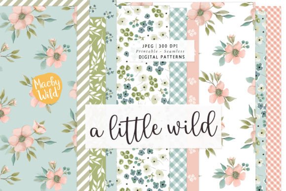 Download A Little Wild Watercolor Patterns - Pattern Collection