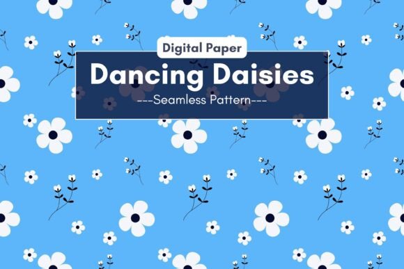 Download Daisy Flowers on Blue Paper Pattern - Pattern Collection